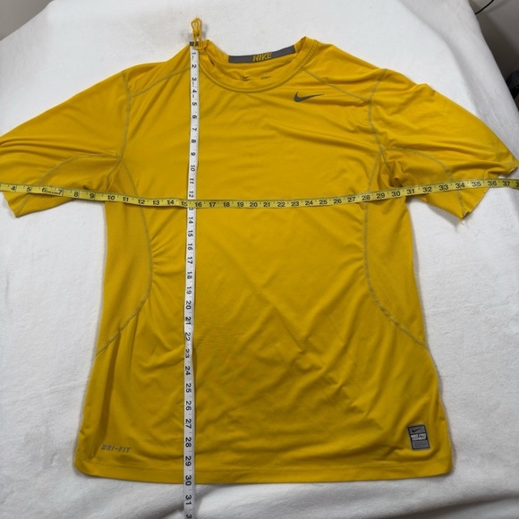 Nike Pro Combat Dri-FIT Fitted Shirt – Yellow XL (Modified Short Sleeve) - Picture 2 of 7